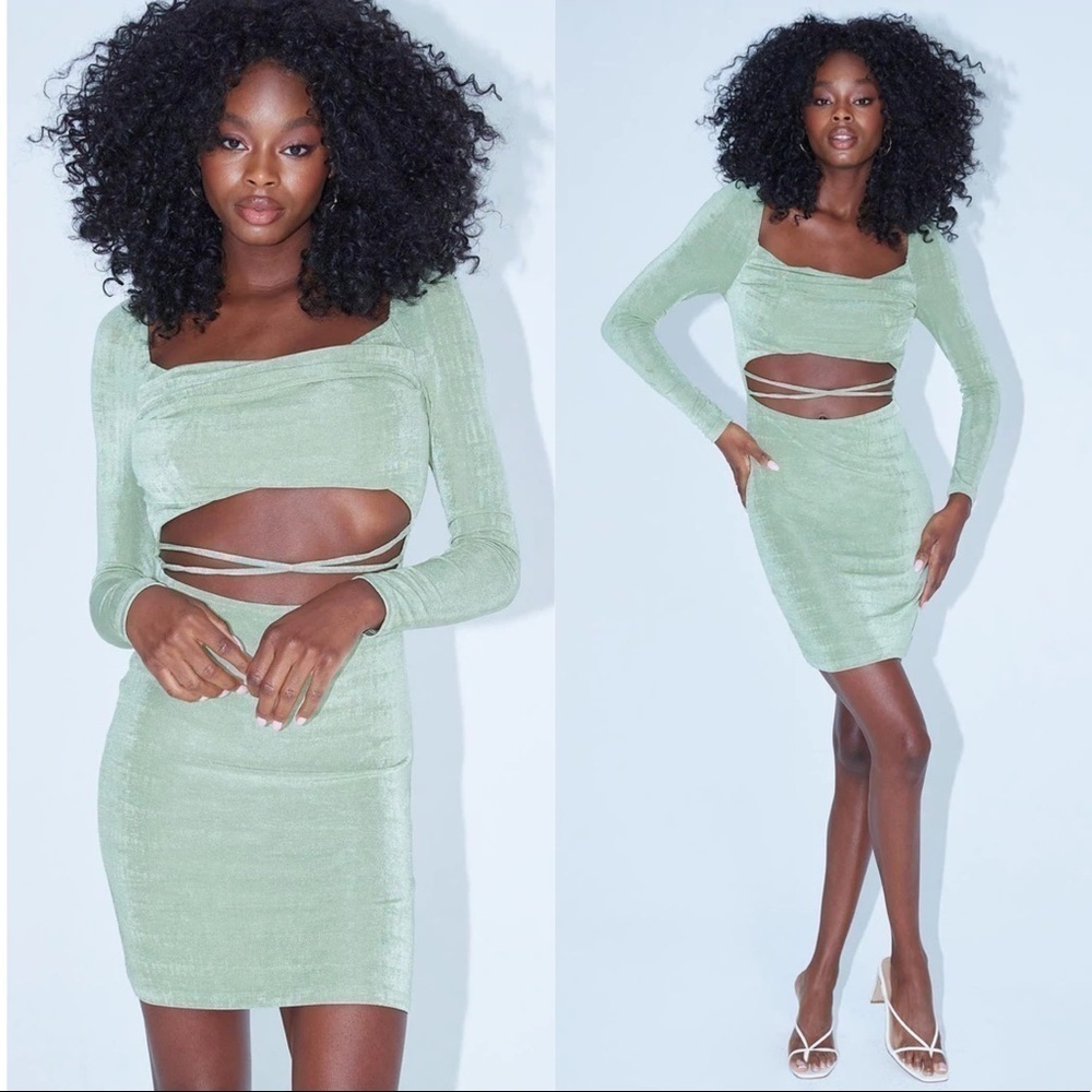 PRINCESS POLLY Reagan Mini Dress Green